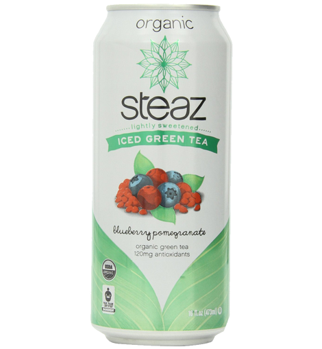 Craft Steaz Iced Tea Can Green Blueberry Pomegranate Gluten Free 16-Ounces